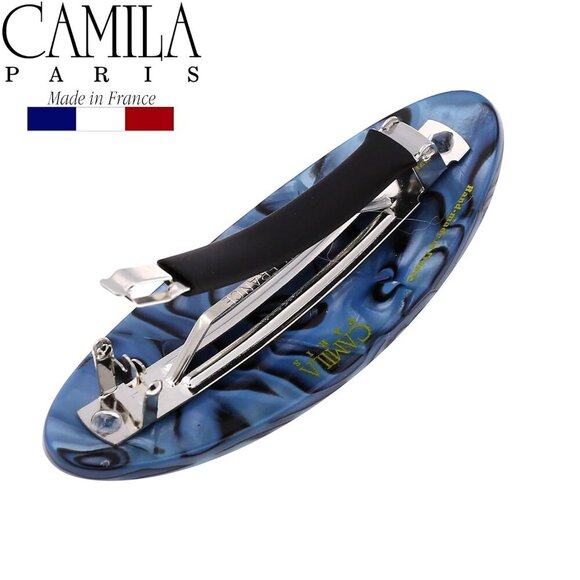 French Hair Barrette Clip Handmade Blue No Slip Strong Hold for Women - Picture 7 of 8